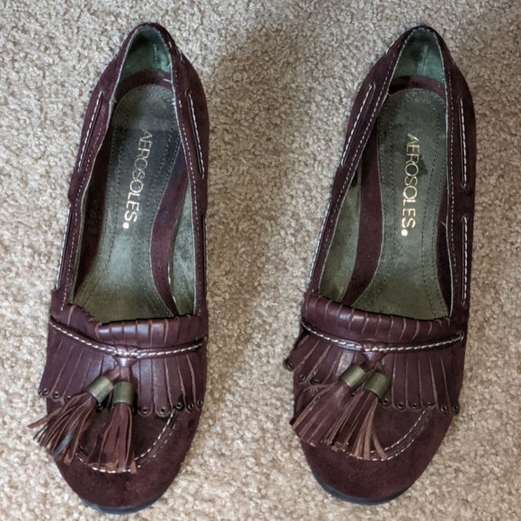 AEROSOLES INCREADURABLE MARRON BROWN SUEDE  SIZE 5.5 - Picture 5 of 7